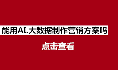 能用AI.大数据制作营销方案吗